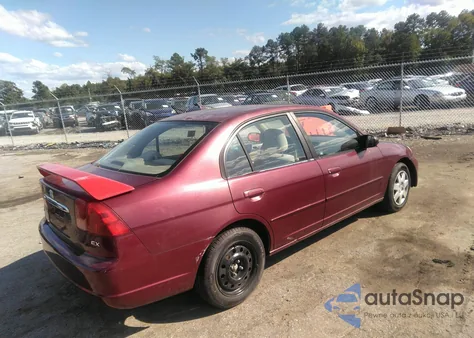 2002 Honda Civic Ex z USA, uszkodzony, nr VIN 2HGES26742H561320